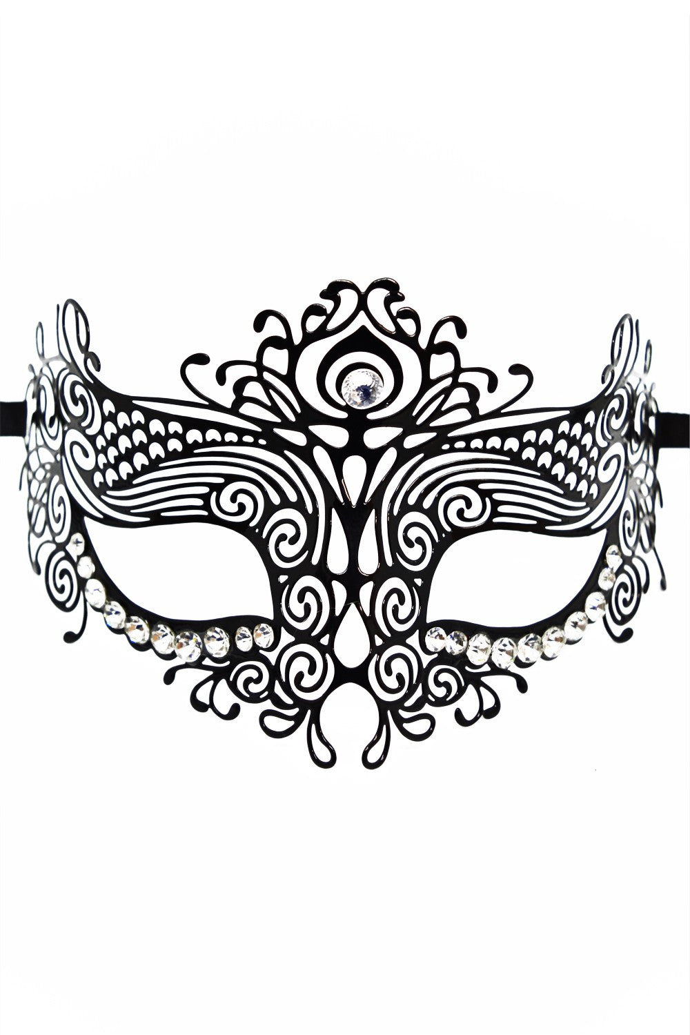 Masque vénitien Ornella rigide avec strass
