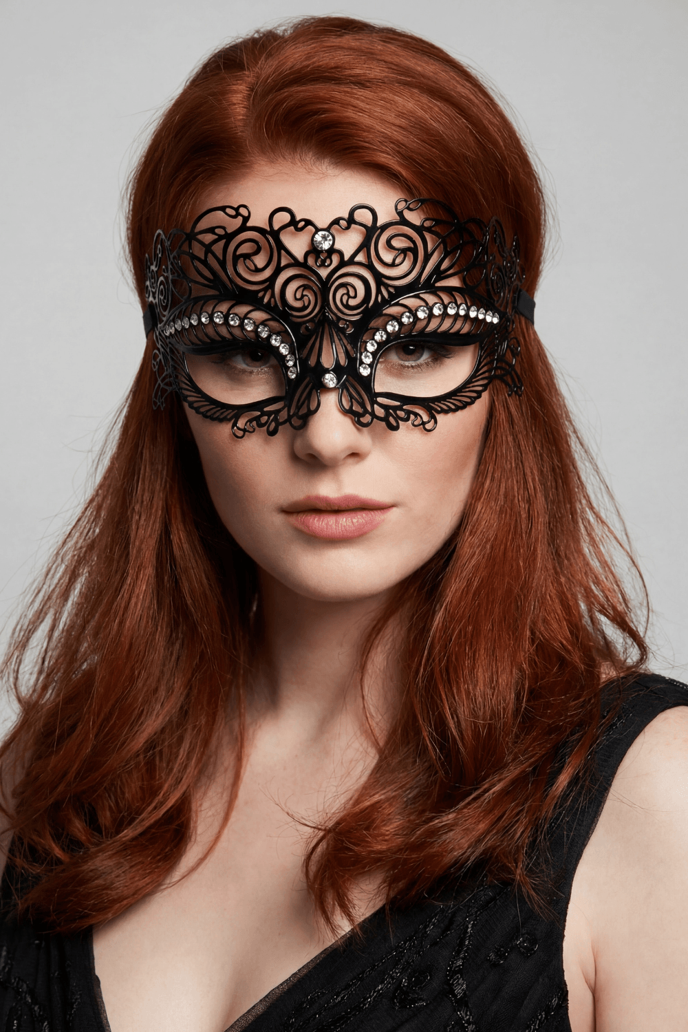 Masque vénitien Giulia rigide avec strass