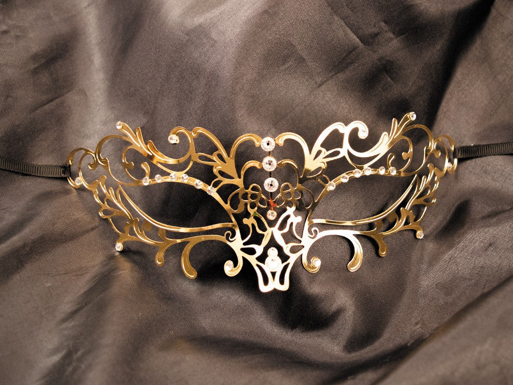 Masque vénitien Elena rigide avec strass