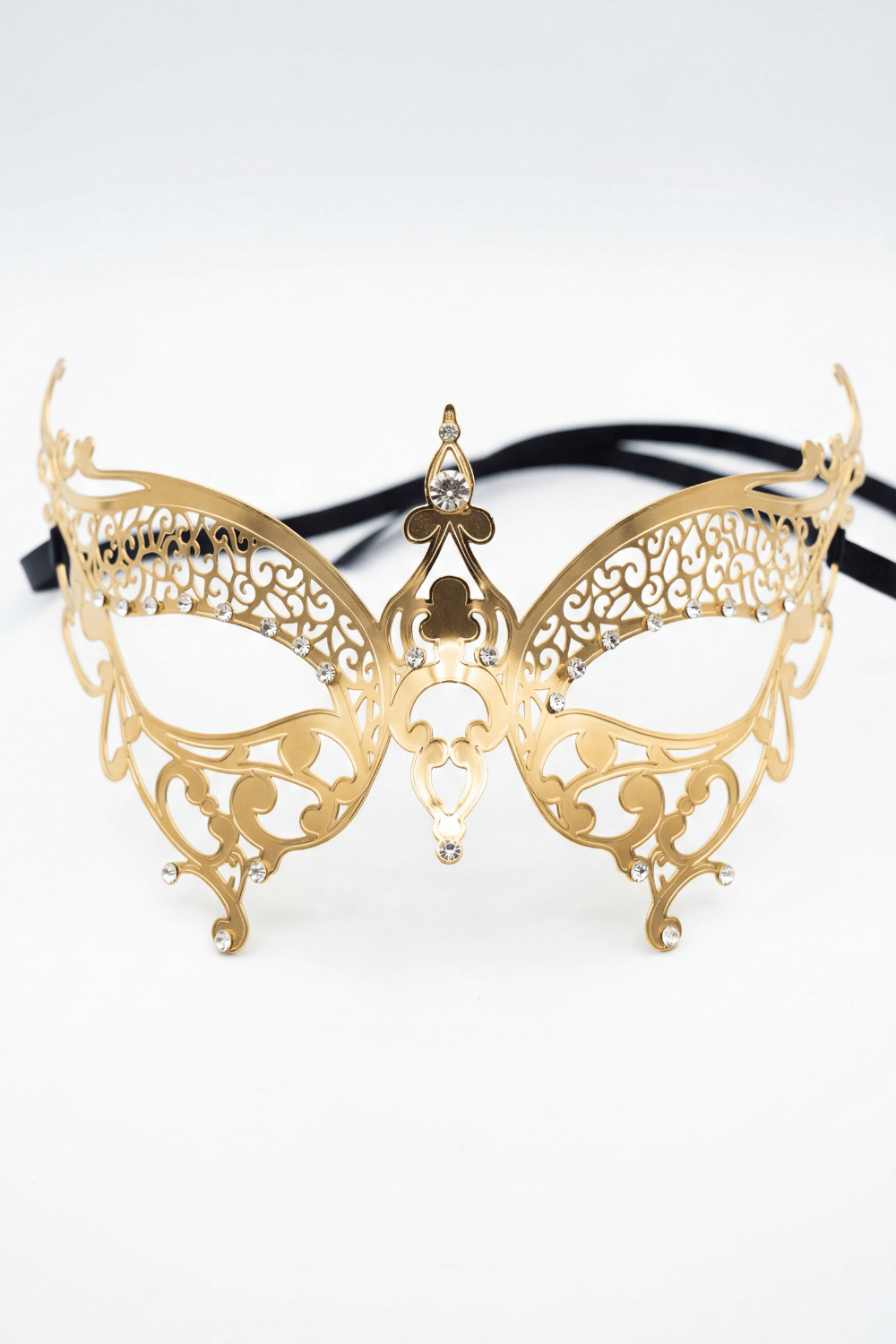 Masque vénitien Alida rigide avec strass