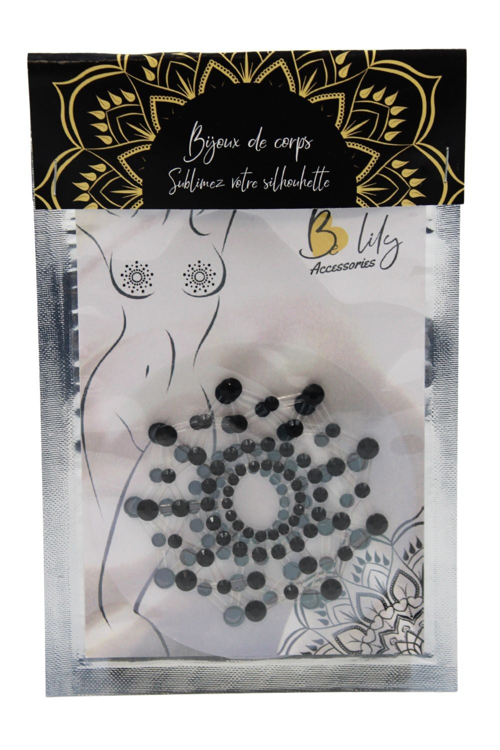 Paire de cache tétons adhésifs strass
