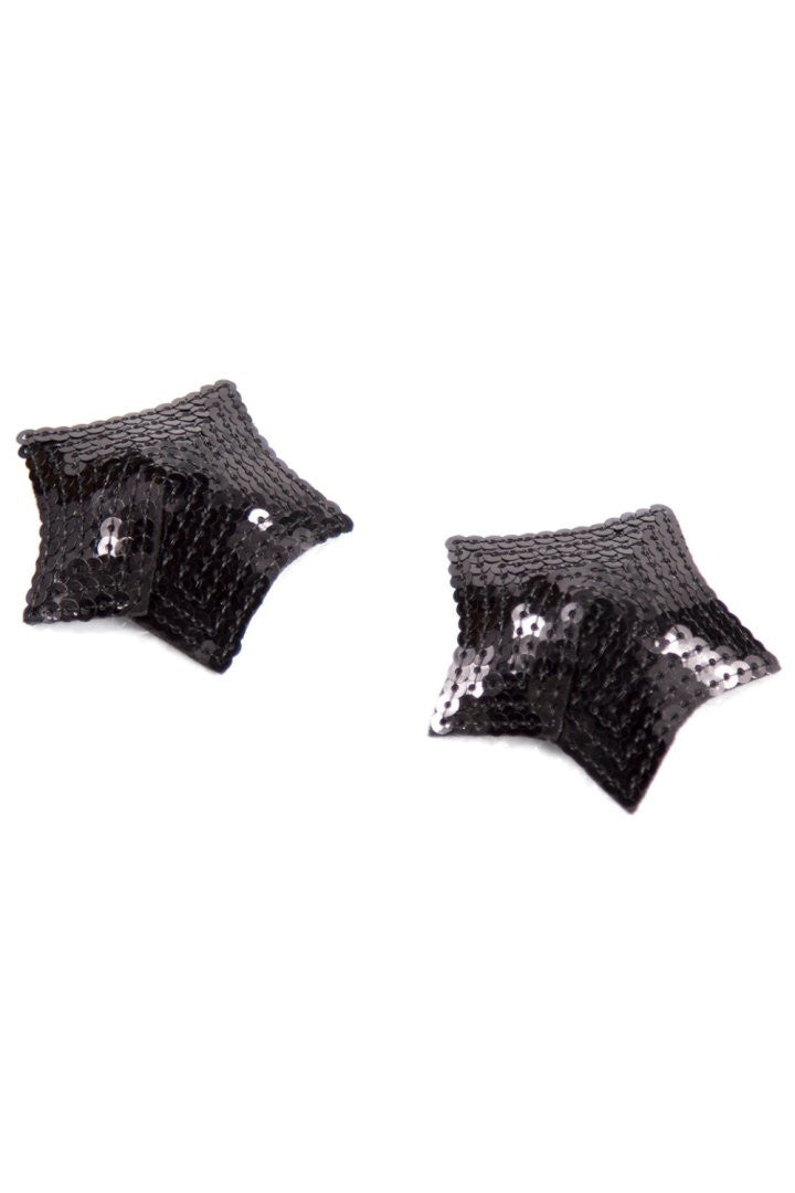 Paire de cache tétons adhésifs étoile pailletée sequin