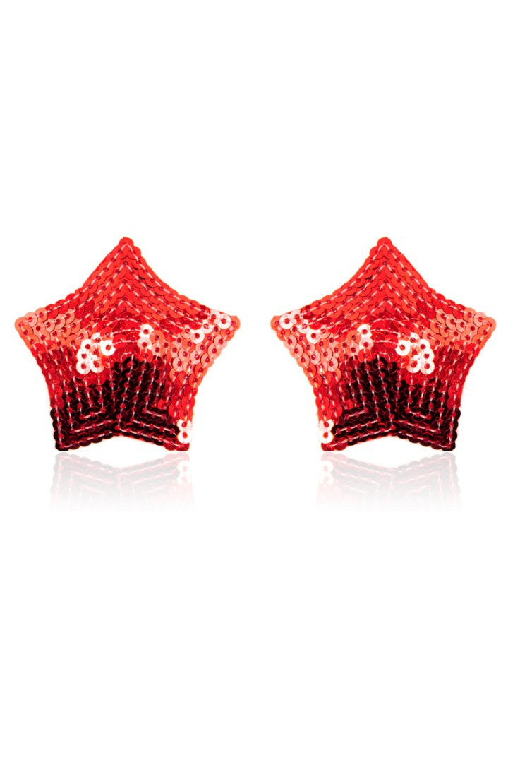 Paire de cache tétons adhésifs étoile pailletée sequin