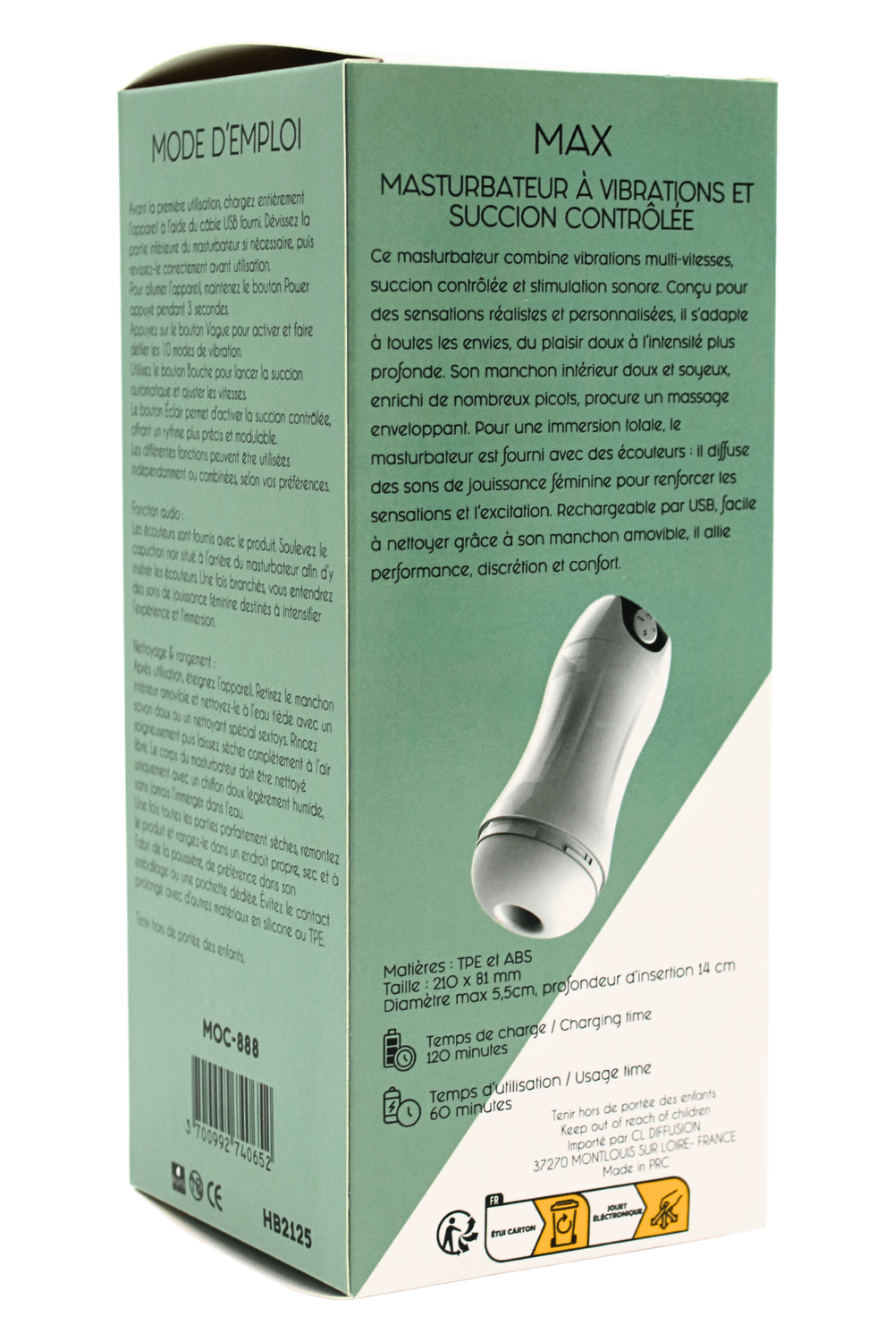 MAX – Masturbateur à Vibrations Succion Contrôlée USB