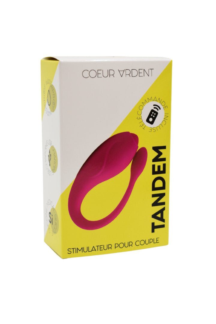 TANDEM , stimulateur pour couple USB avec télécommande en silicone médical