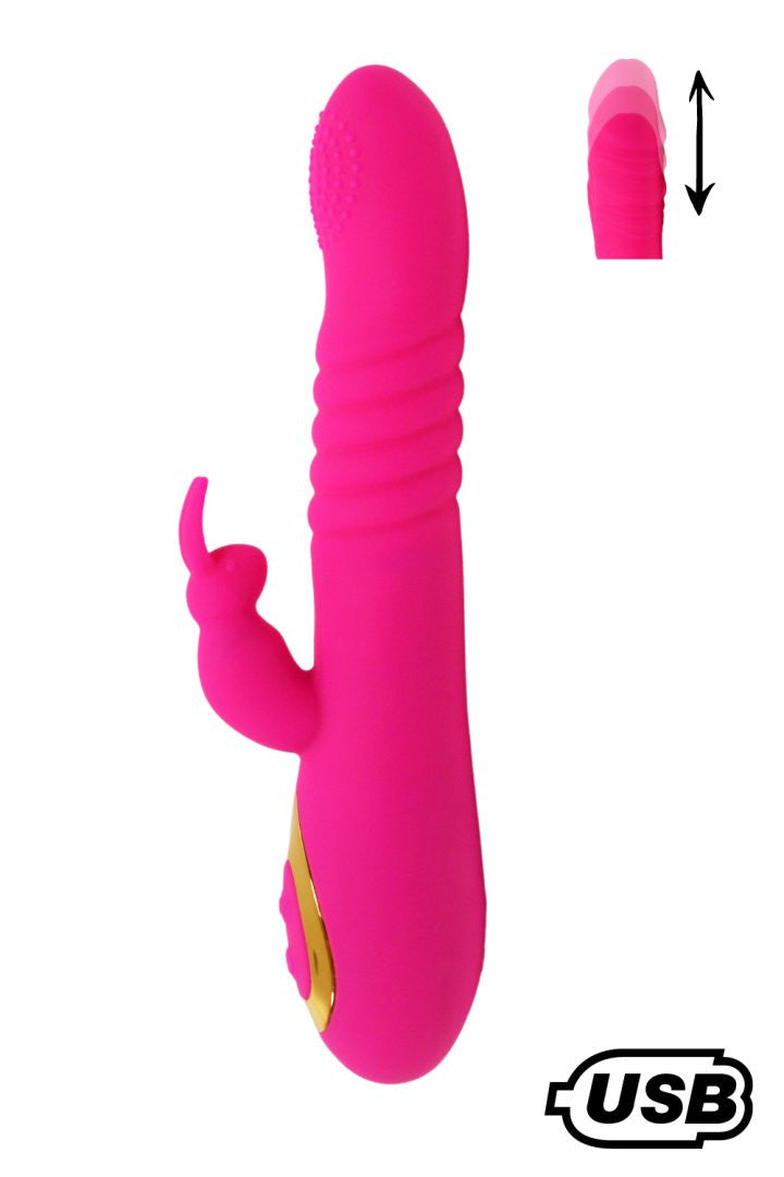 TWIST 2 , Vibromasseur Rabbit va-et-vient USB en silicone médical, doté de 18 modes de stimulation