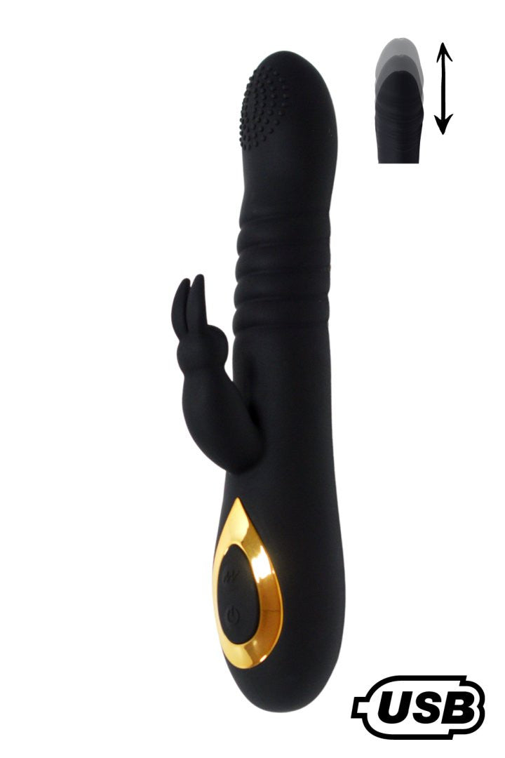 TWIST 2 , Vibromasseur Rabbit va-et-vient USB en silicone médical, doté de 18 modes de stimulation