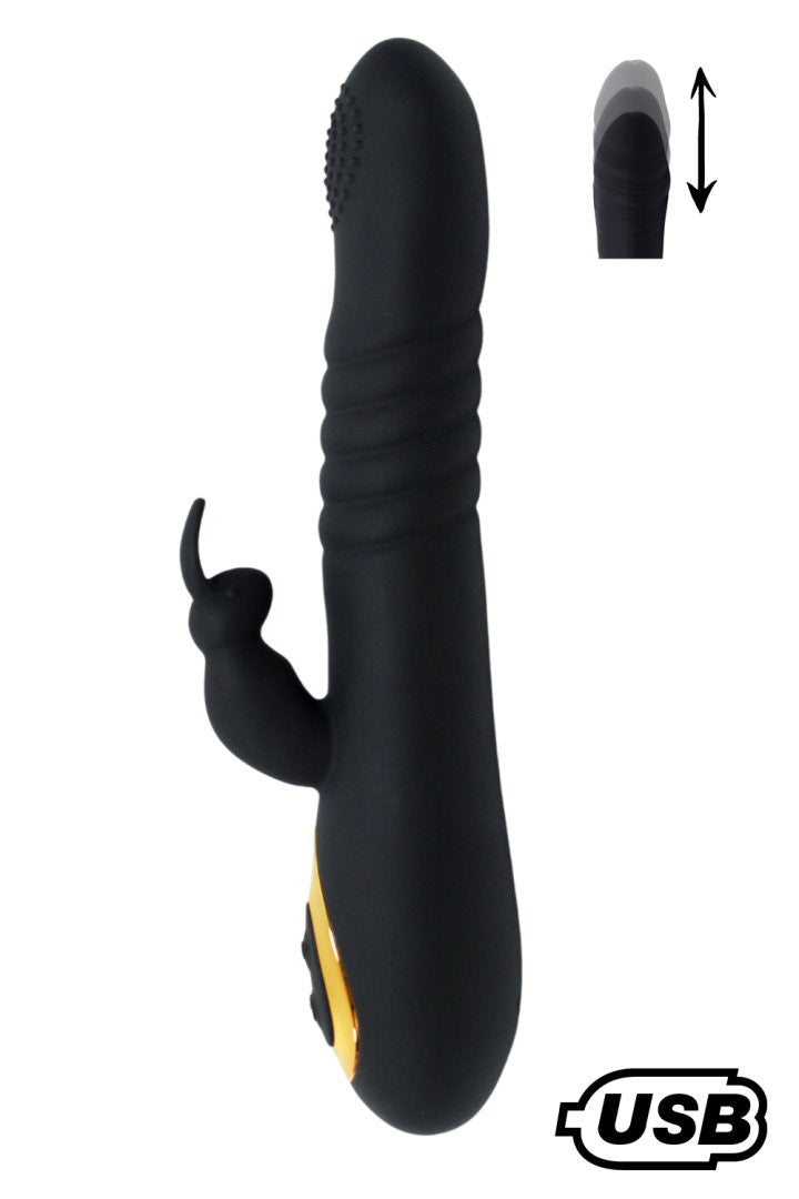 TWIST 2 , Vibromasseur Rabbit va-et-vient USB en silicone médical, doté de 18 modes de stimulation