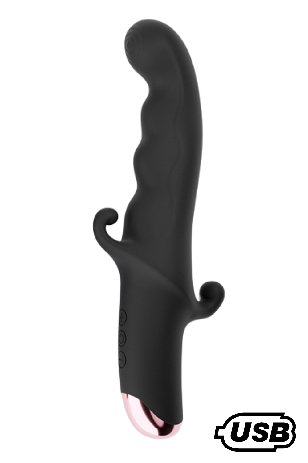 BLACK KNIGHT, Vibromasseur Point G USB en silicone médical doux, doté de 10 modes de vibration