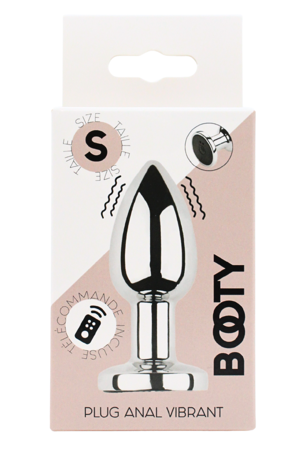 Plug vibrant acier inoxydable anal taille avec télécommande USB BOOTY