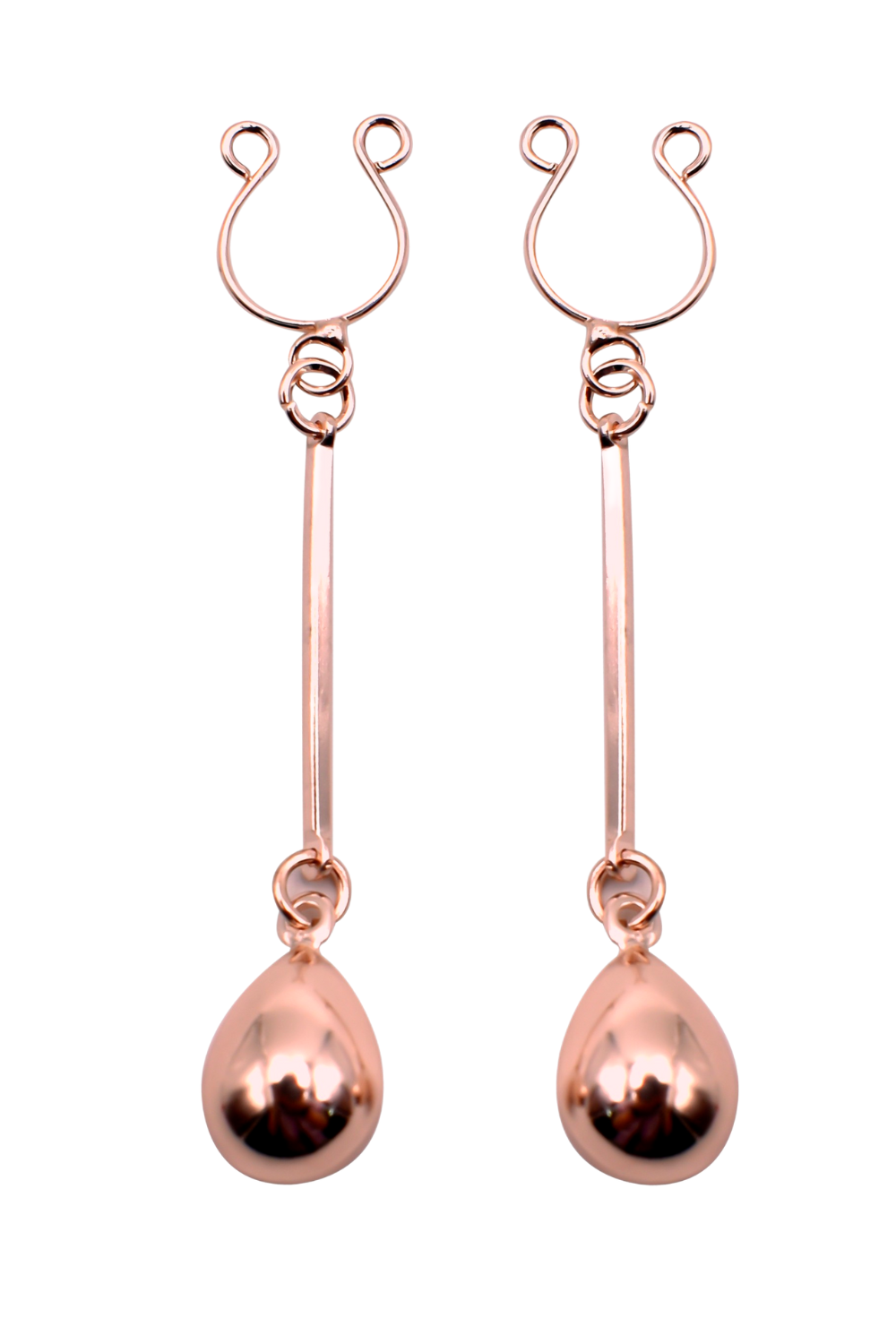 Bijou pince téton, forme perle doré rose