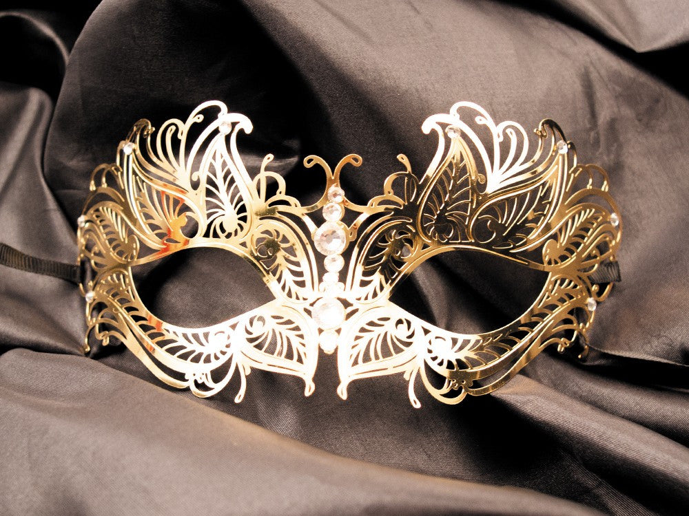 Masque vénitien Greta rigide avec strass