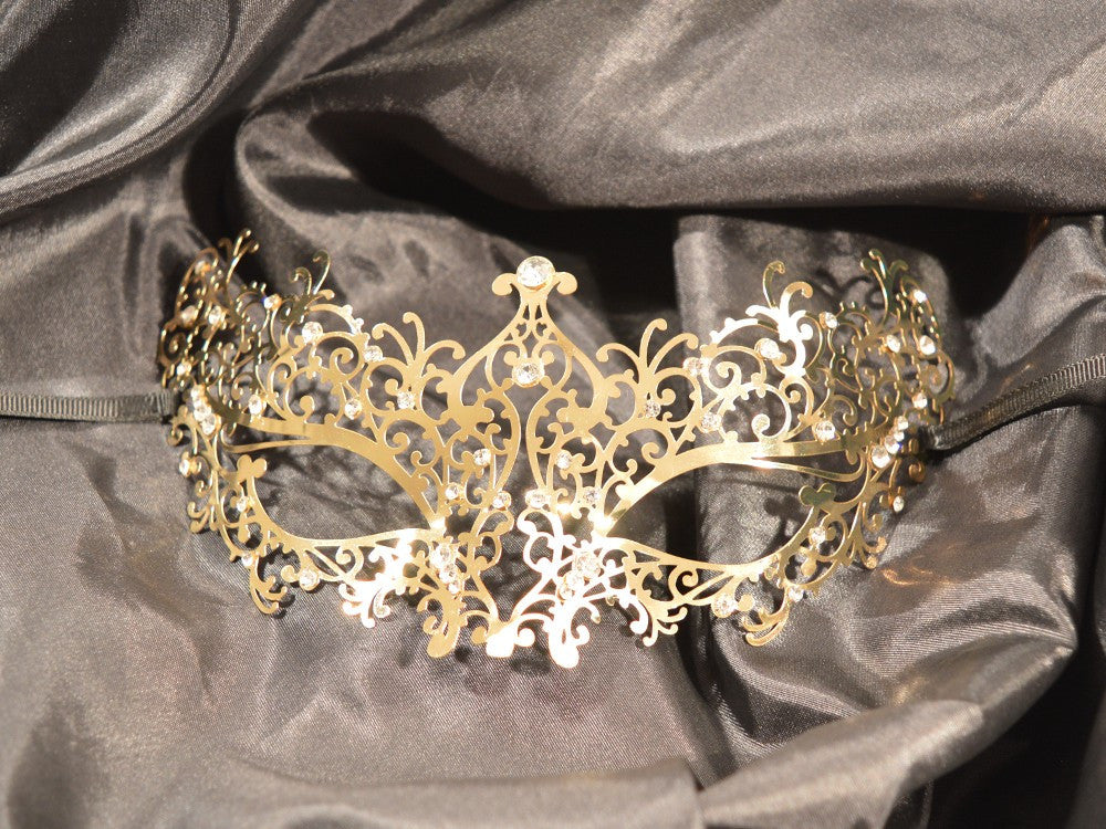 Masque vénitien Chiara rigide avec strass