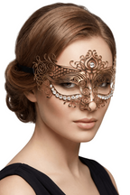 Masque vénitien Ornella rigide avec strass