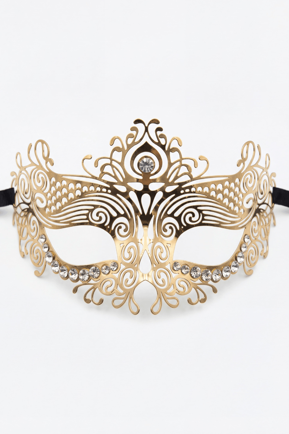 Masque vénitien Ornella rigide avec strass