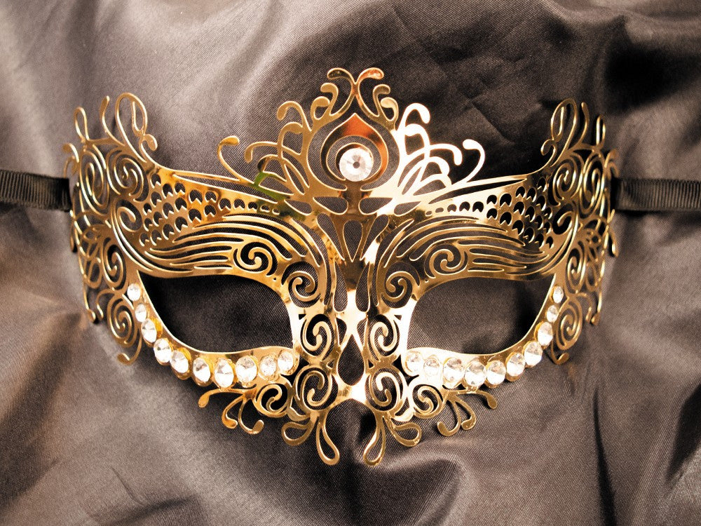 Masque vénitien Ornella rigide avec strass