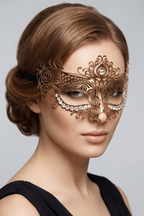 Masque vénitien Ornella rigide avec strass