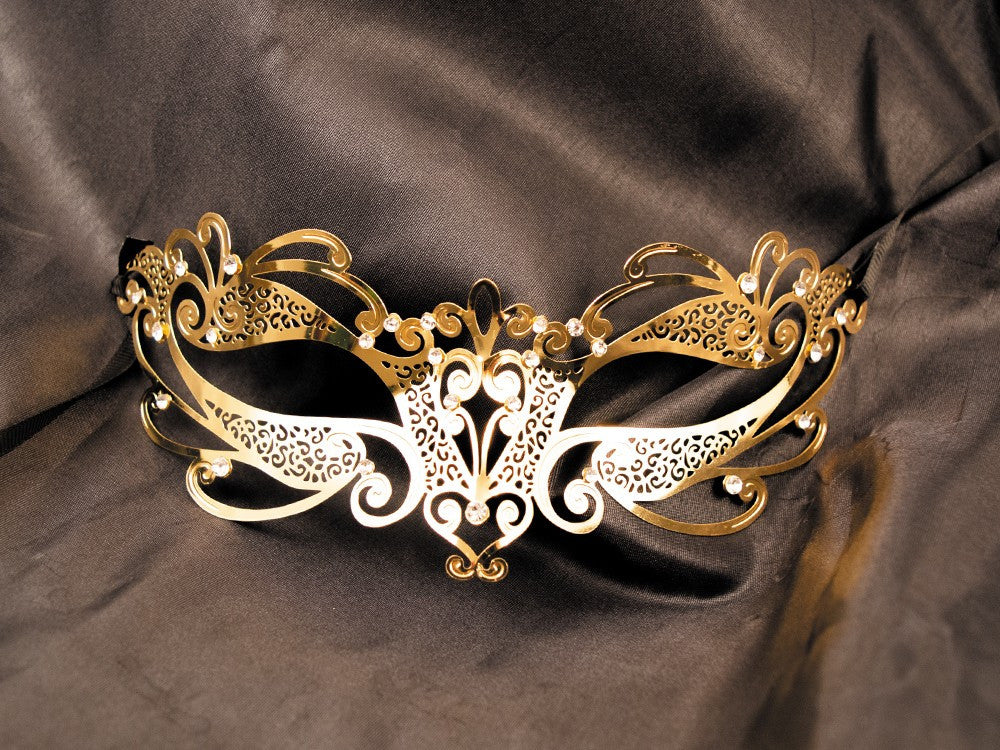 Masque vénitien Gaia rigide avec strass