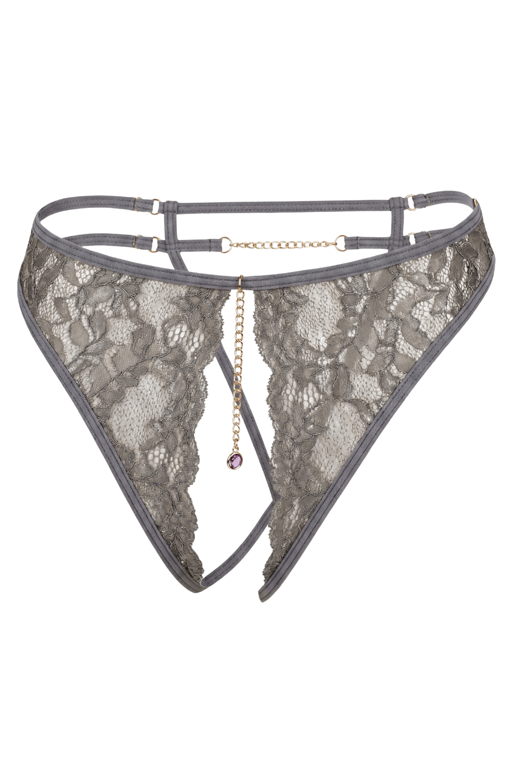 String avec bijou couleur aléatoire et chaîne dorée