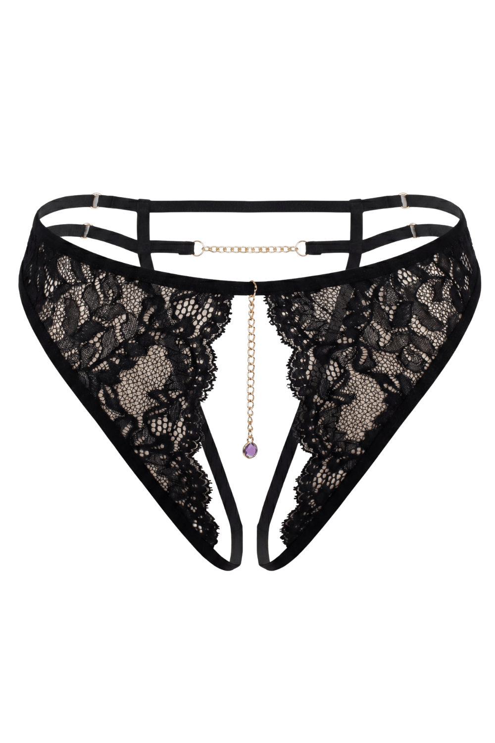 String avec bijou couleur aléatoire et chaîne dorée