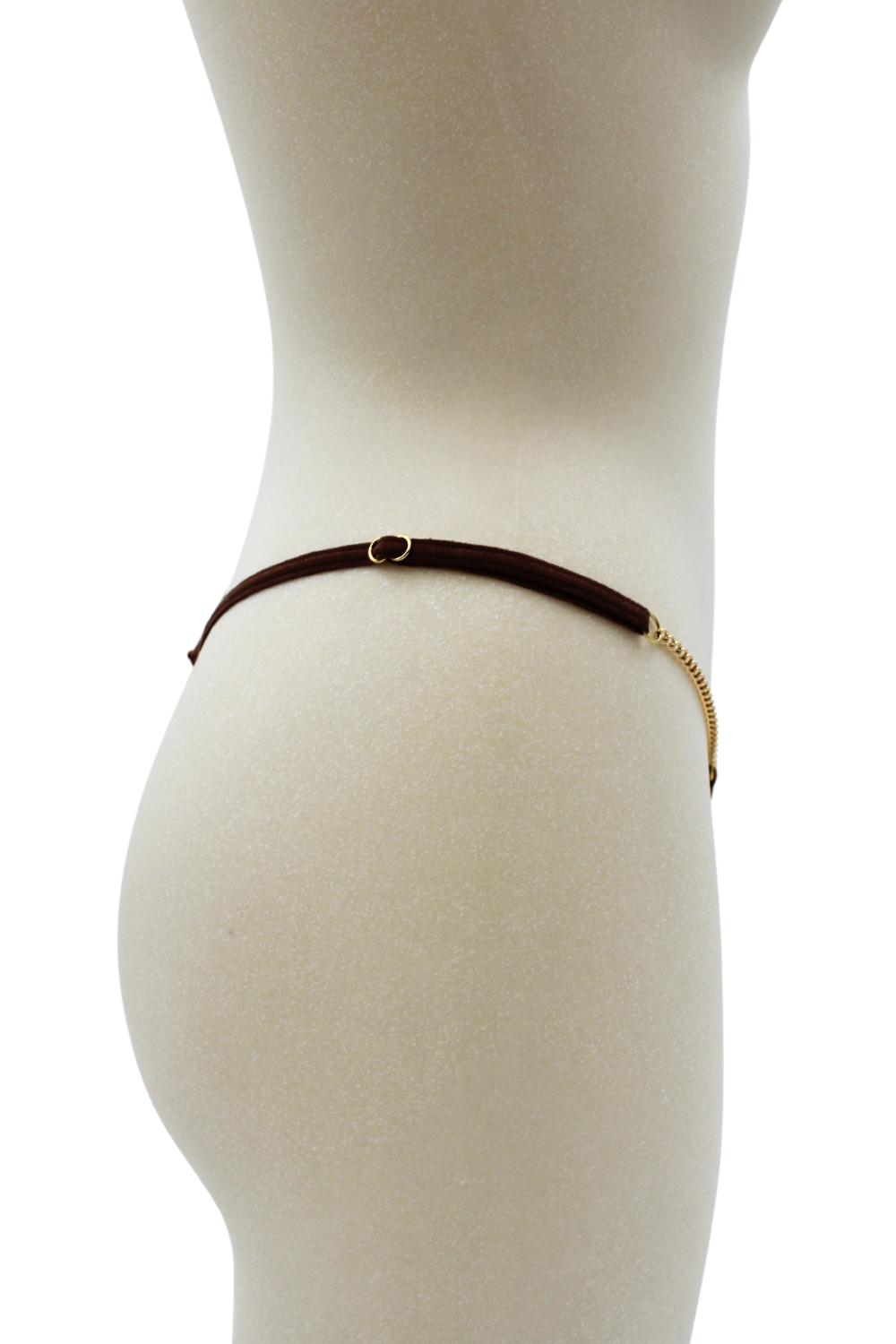 String en dentelle ouvert avec chaînes dorées
