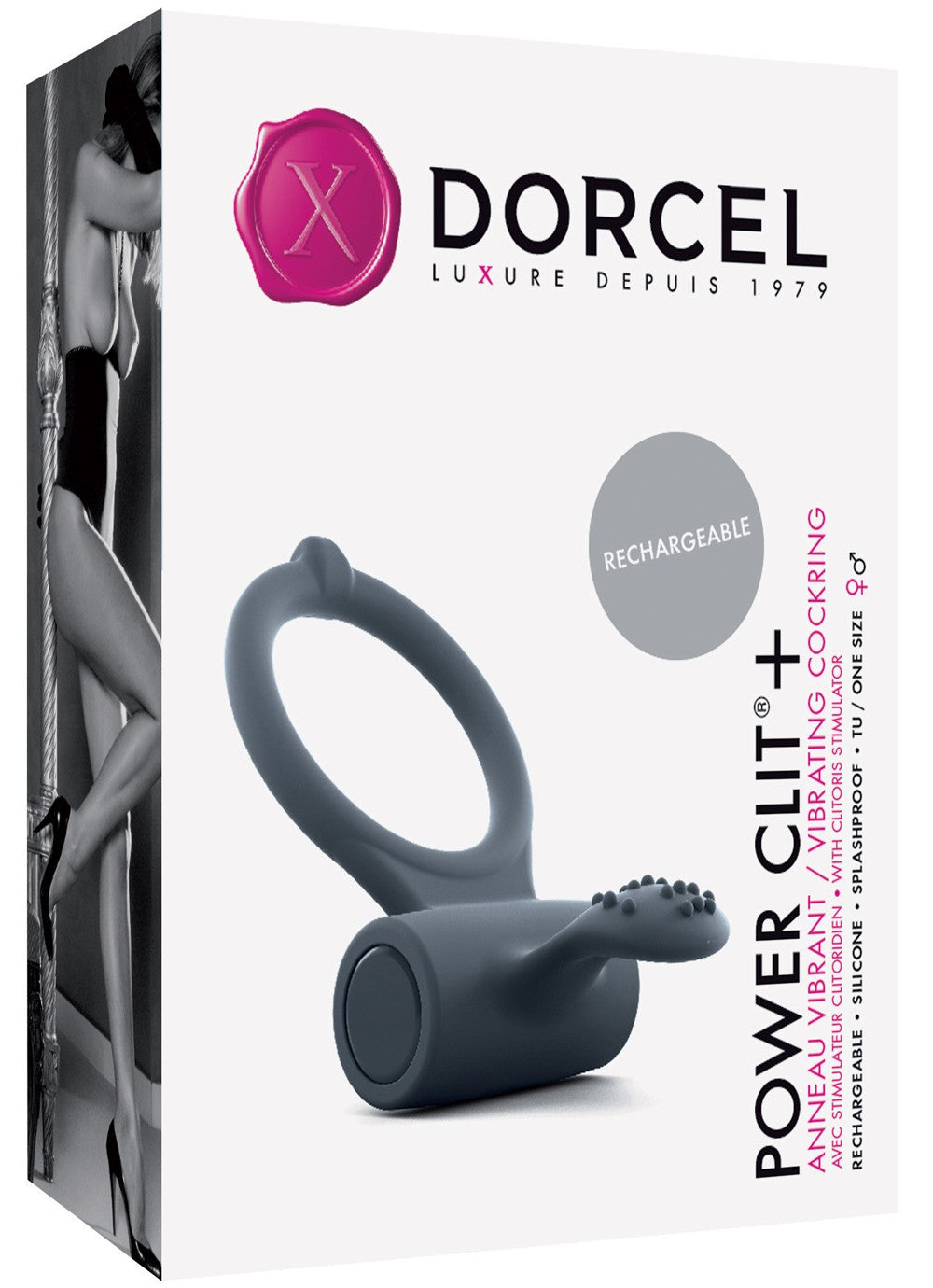 Cockring Vibrant Power Clit + - Noir