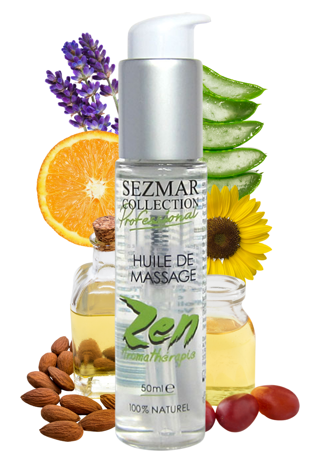 Huile de massage professionnelle ZEN 100% naturelle 50 ml