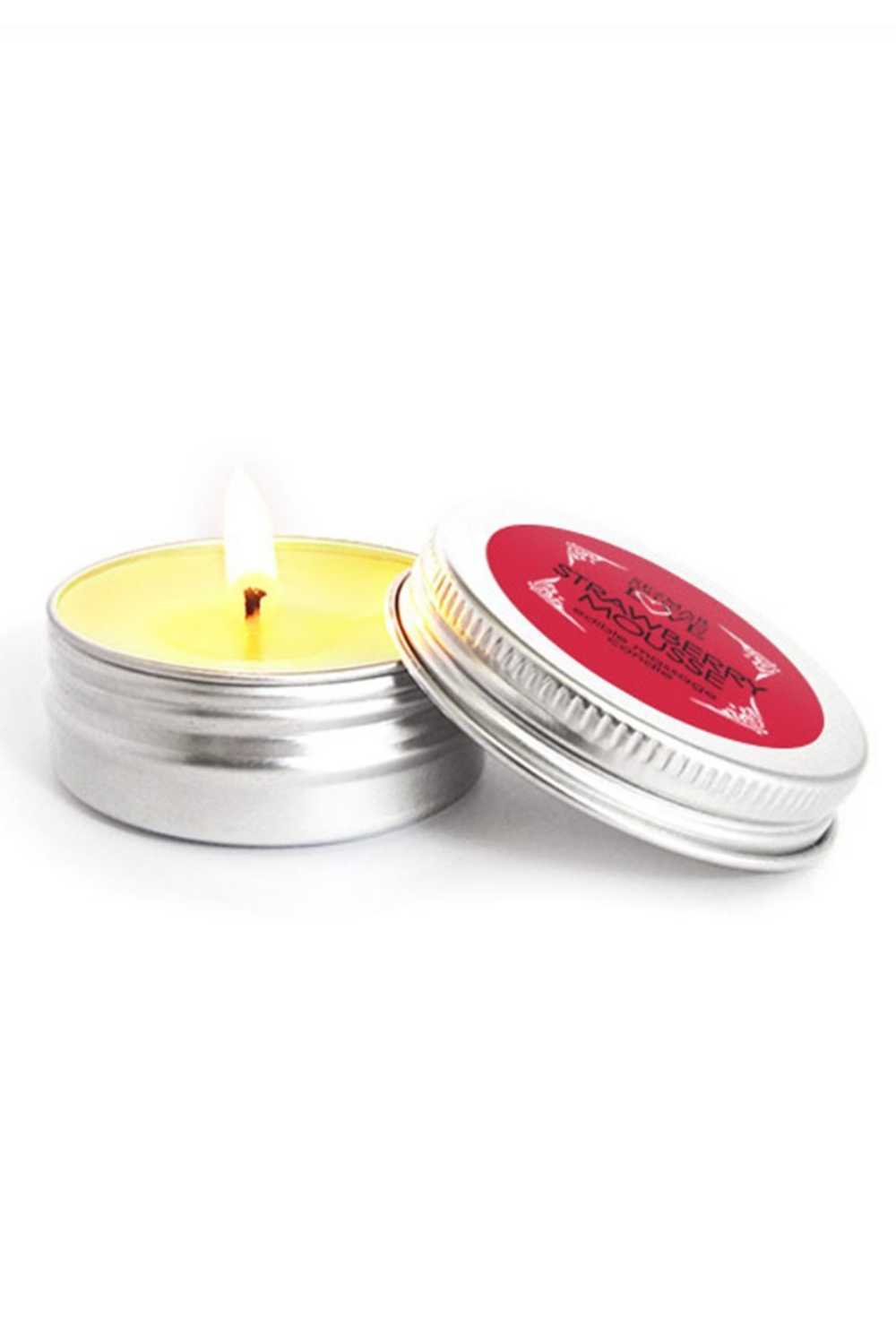 Mini Bougie de massage mousse de fraise 30ml 100% naturelle