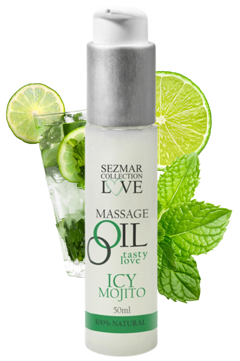 Huile de massage comestible mojito menthe 50ml