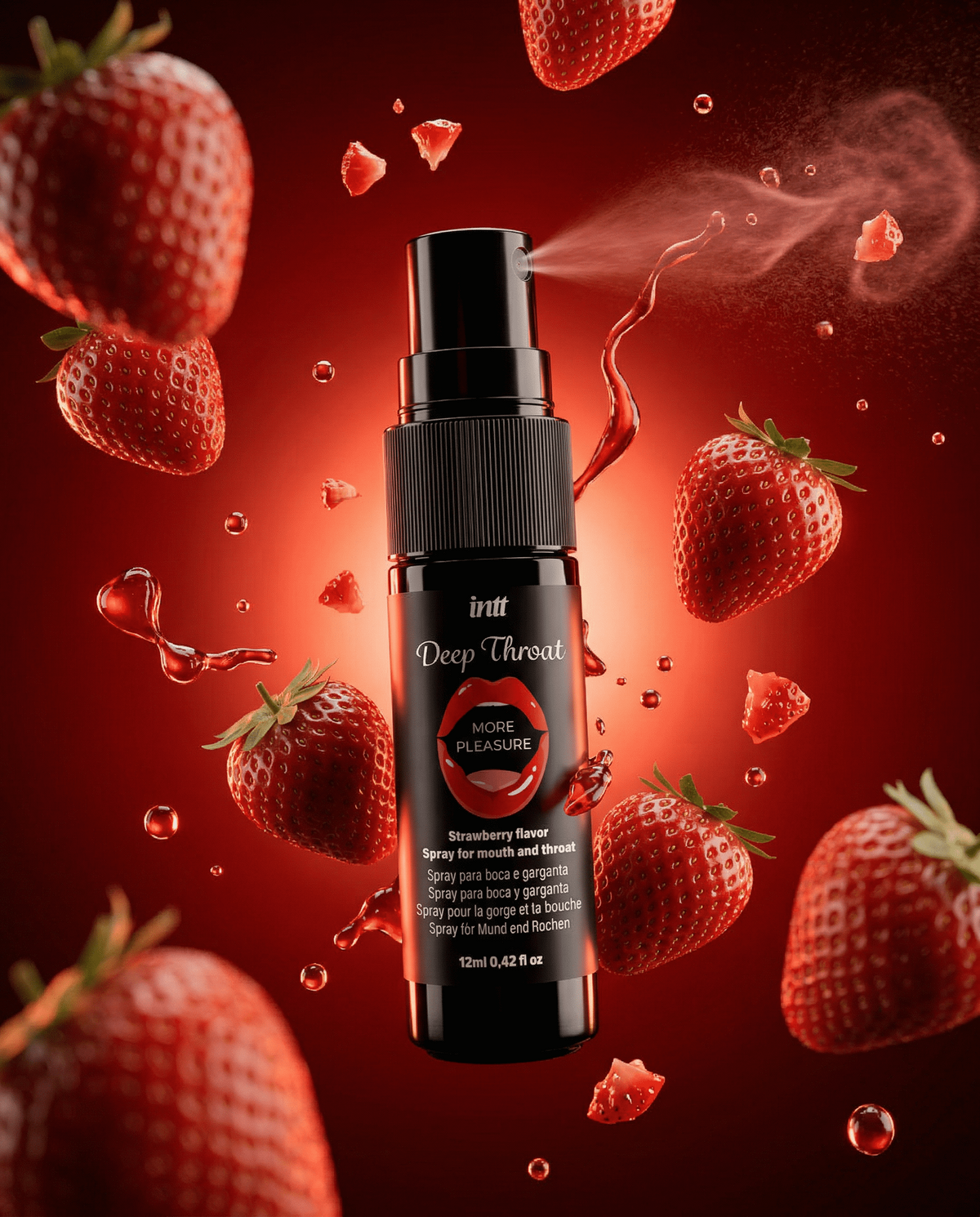 Deep Throat Fraise - Srapy pour la bouche et gorge profonde