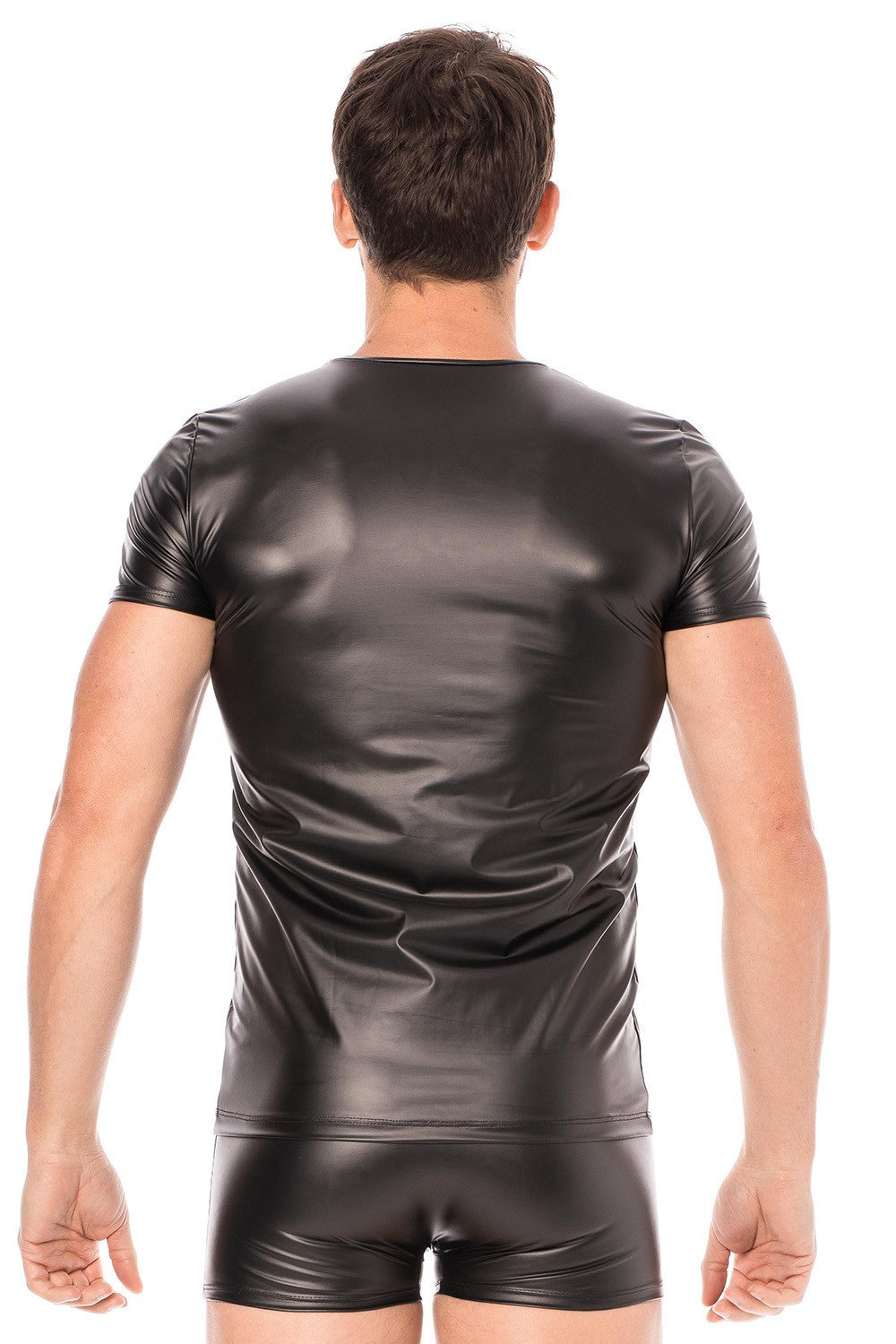 T-shirt simili cuir noir