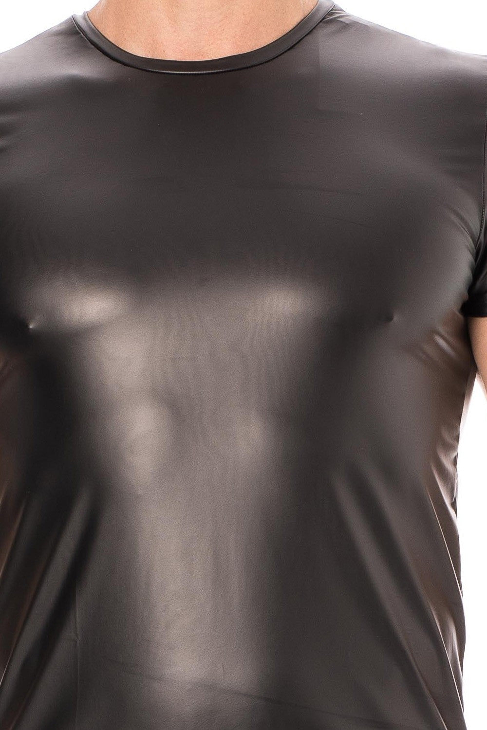 T-shirt simili cuir noir