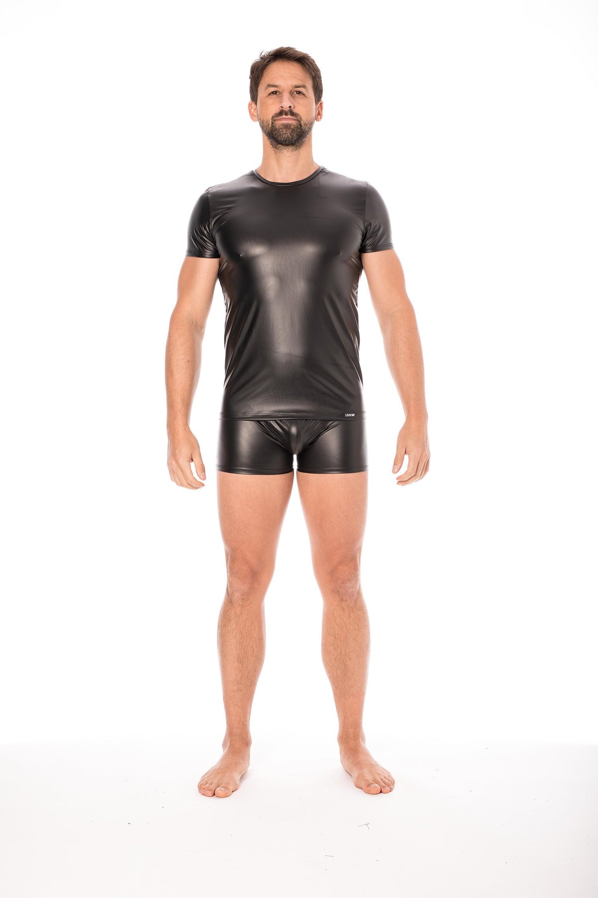T-shirt simili cuir noir