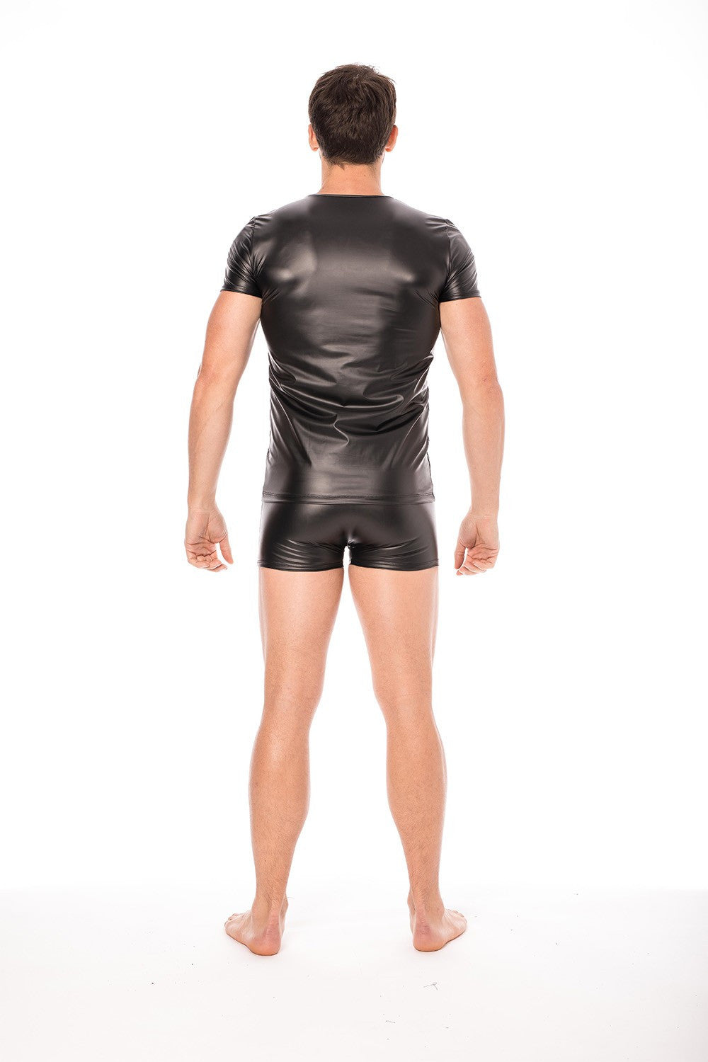 T-shirt simili cuir noir
