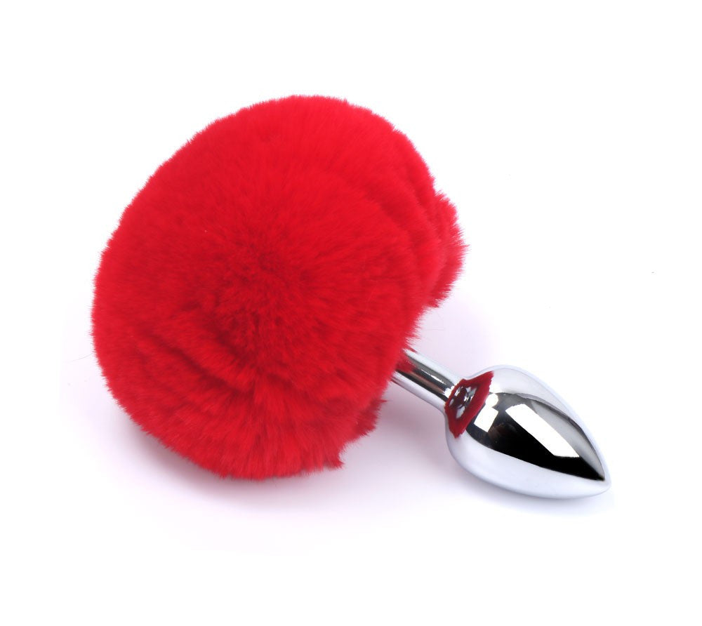 Plug anal aluminium avec pompon Taille S