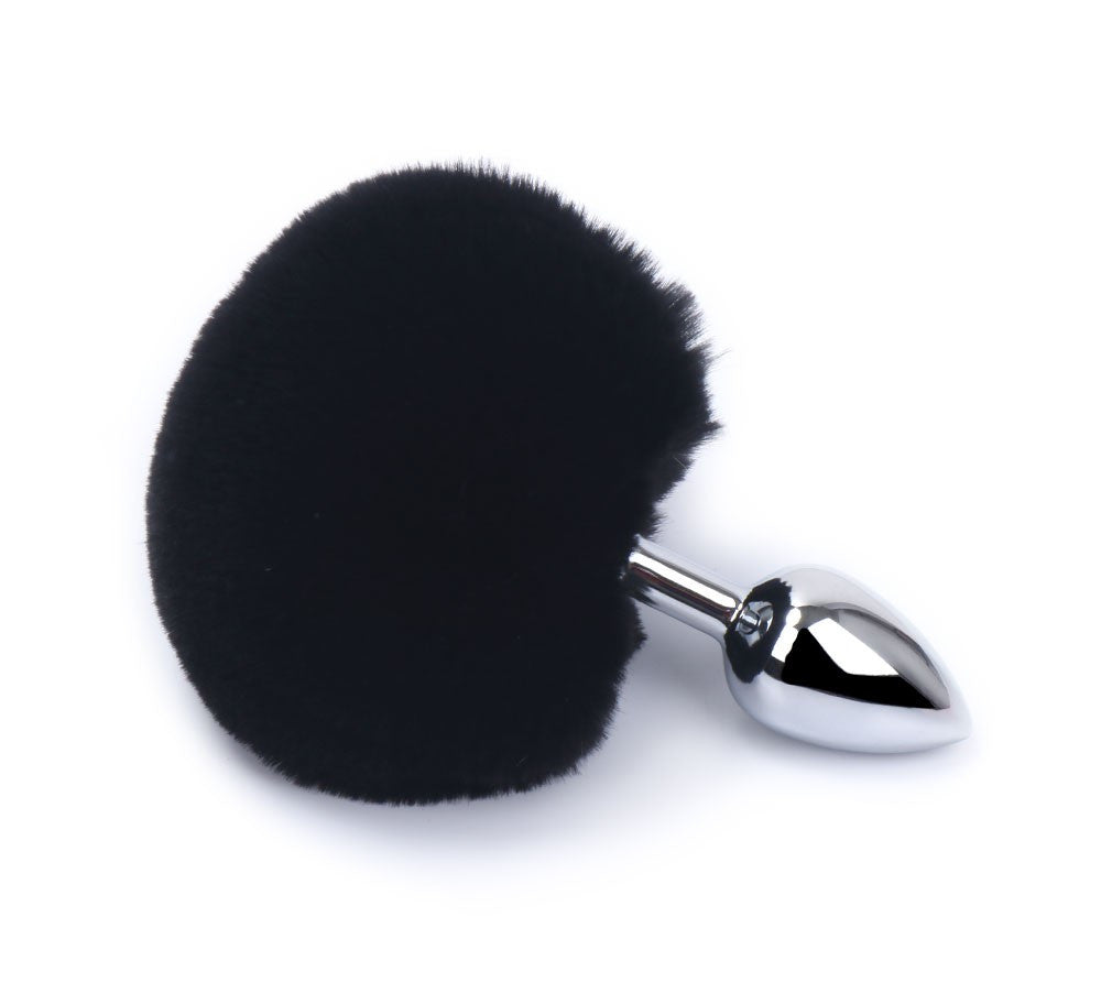 Plug anal aluminium avec pompon Taille S