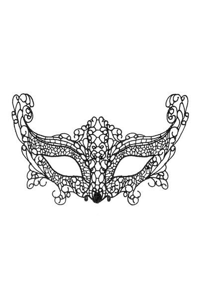 Masque loup en dentelle noire brodée – Modèle 03