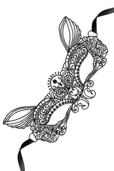 Masque loup en dentelle noire brodée – Modèle 04