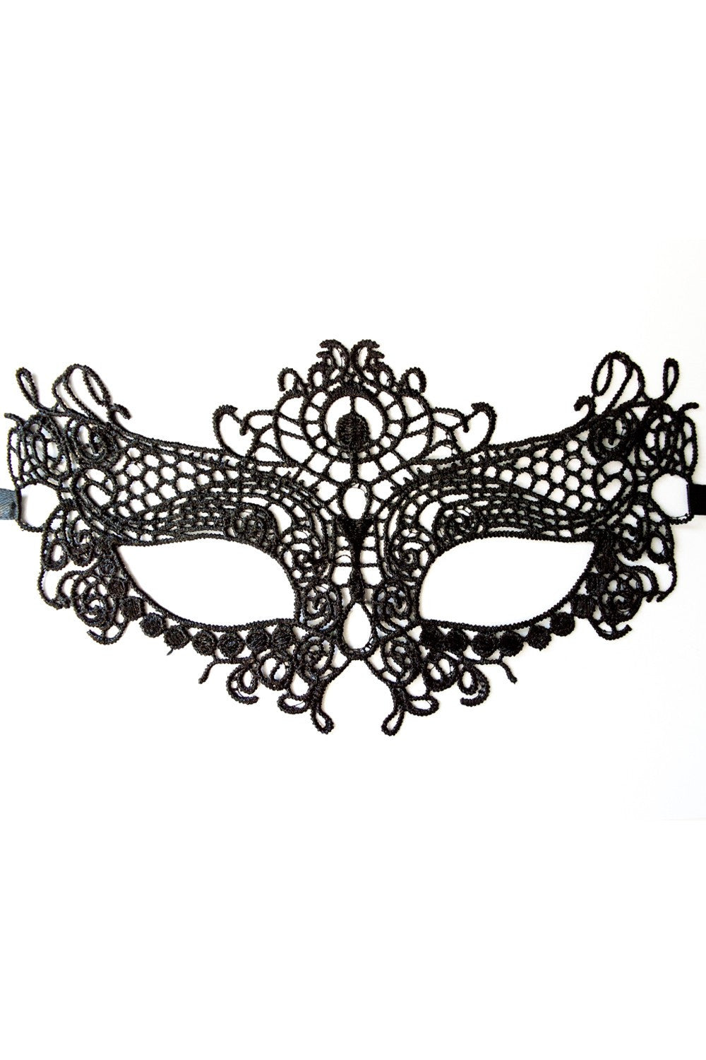 Masque loup en dentelle noire brodée – Modèle 05