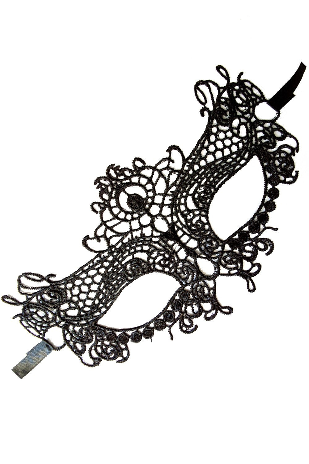 Masque loup en dentelle noire brodée – Modèle 05