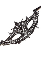 Masque loup en dentelle noire brodée – Modèle 06