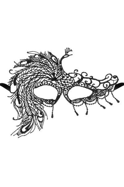 Masque loup en dentelle noire brodée – Modèle 07