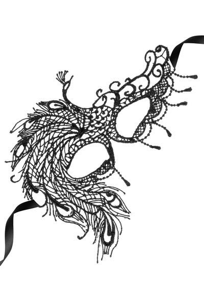Masque loup en dentelle noire brodée – Modèle 07