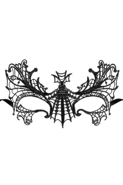 Masque loup en dentelle noire brodée – Modèle 09