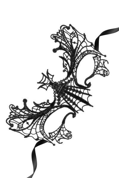 Masque loup en dentelle noire brodée – Modèle 09