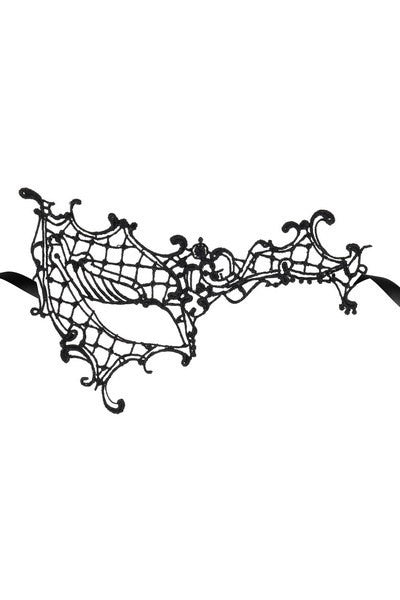 Masque loup en dentelle noire brodée – Modèle 10
