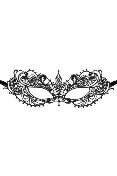 Masque loup en dentelle noire brodée – Modèle 11