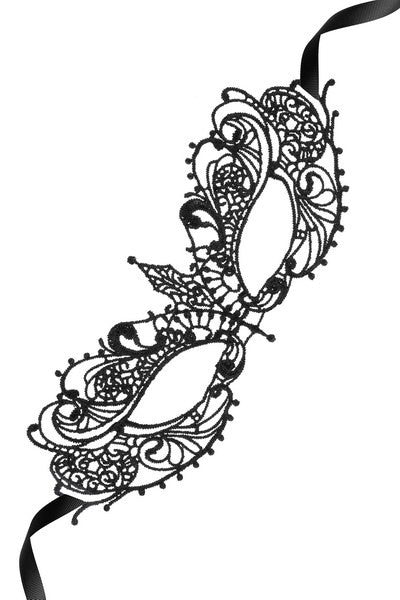 Masque loup en dentelle noire brodée – Modèle 11