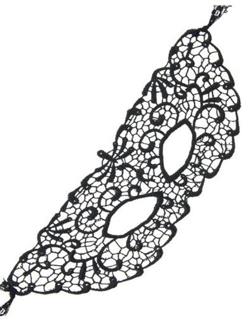 Masque loup en dentelle noire brodée – Modèle 12
