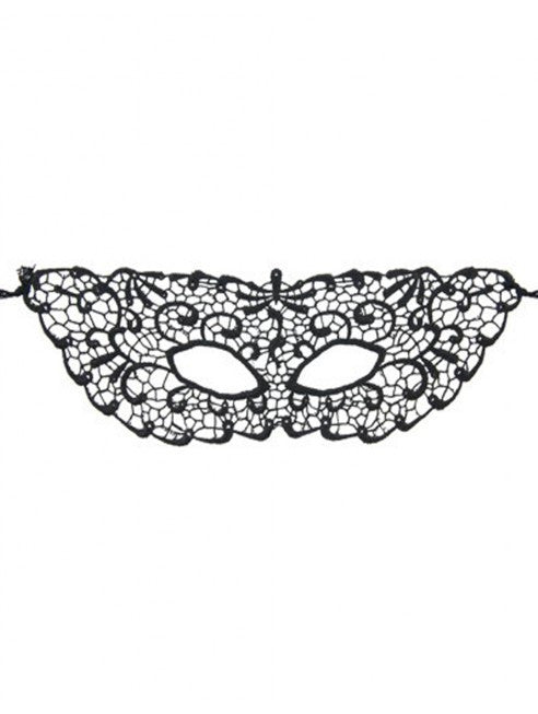 Masque loup en dentelle noire brodée – Modèle 12